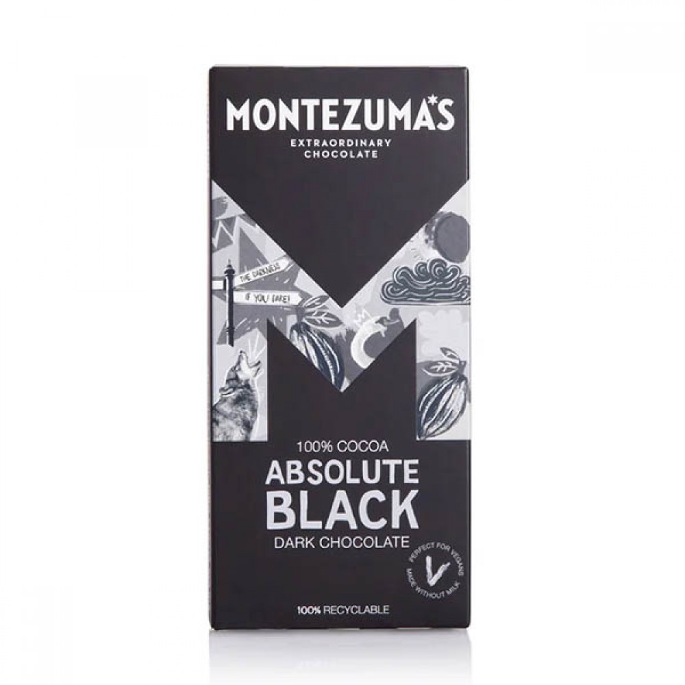 Montezuma's Absolute Black 100 Cocoa Bar 12 x 90g